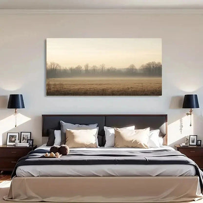 Trees & Golden Grass Serene Wall Art Canvas Office Home Room Framed 120x60cm - Bella Home Decor