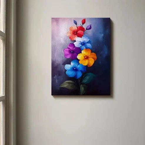 Beautiful Carnation Colorful Flowers Painting 60x90cm Metal Print Ready to Hang