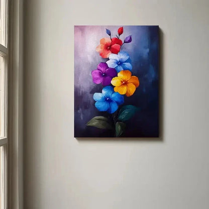 Beautiful Carnation Colorful Flowers Painting 60x90cm Metal Print Ready to Hang