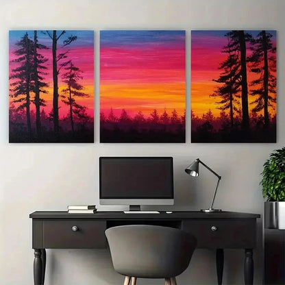3pcs Tranquil Nature Scene Vibrant Color Perfect Wall Art Set Canvas Framed 50x70cm - High Quality Print 100% Australian Made Wall Canvas Ready to Hang