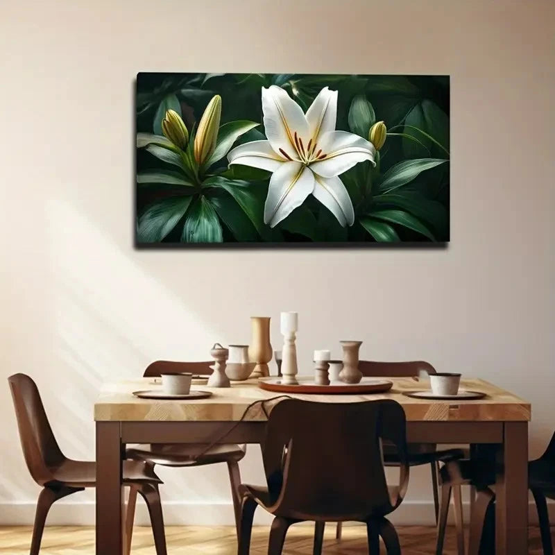 Lilies Exquisitely Made Wall Art Canvas Office Home Room Framed 120x60cm