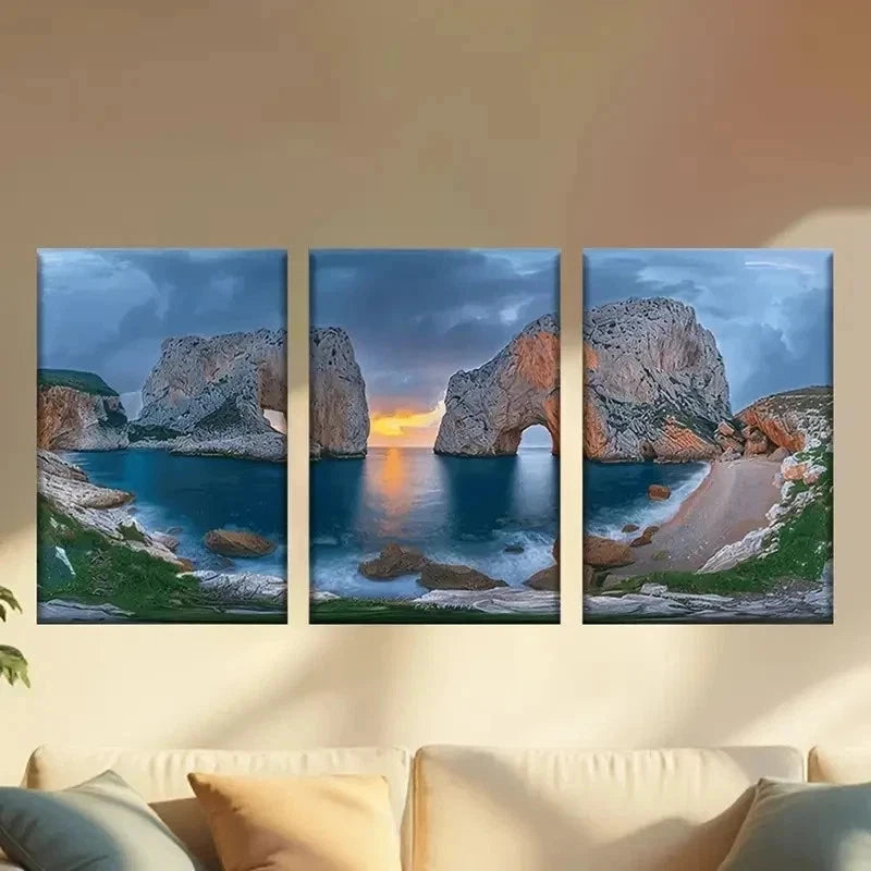 3pcs Thunder And Lightning Reef  Wall Art Set Canvas Framed 60x90cm - High Quality Print 100% Australian Made Wall Canvas Ready to Hang