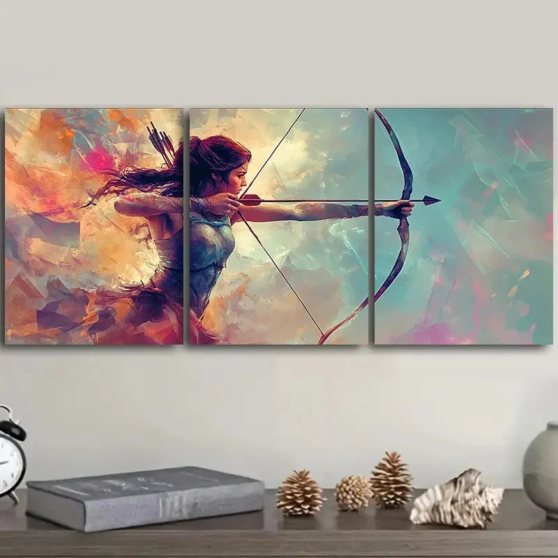 3pcs an archer Wall Art Set Canvas Framed 40x60cm - High Quality Print 100% Australian Made Wall Canvas Ready to Hang - Bella Home Decor