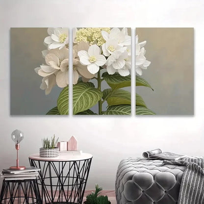 3pcs White And Cream Floral Watercolor Wall Art Set Canvas Framed 60x90cm - High Quality Print 100% Australian Made Wall Canvas Ready to Hang