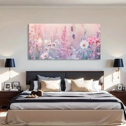 Soft Focus Floral Elegant Wall Art Canvas Office Home Room Framed 120x60cm - Bella Home Decor