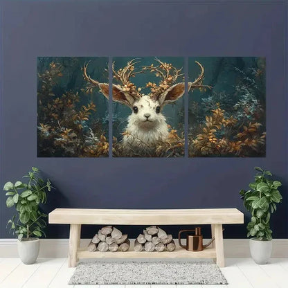 3pcs Moody Jackalope  Wall Art Set Canvas Unframed - High Quality Print 100% Australian Made Wall Canvas