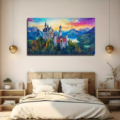 Beautiful Castle Space Wall Art Canvas Office Home Room Framed 120x60cm