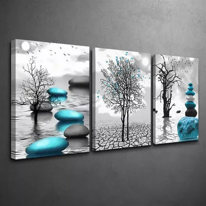 3pcs Black & White Abstract Wall Art Canvas Unframed - High Quality Print 100% Australian Made Wall Canvas - Bella Home Decor