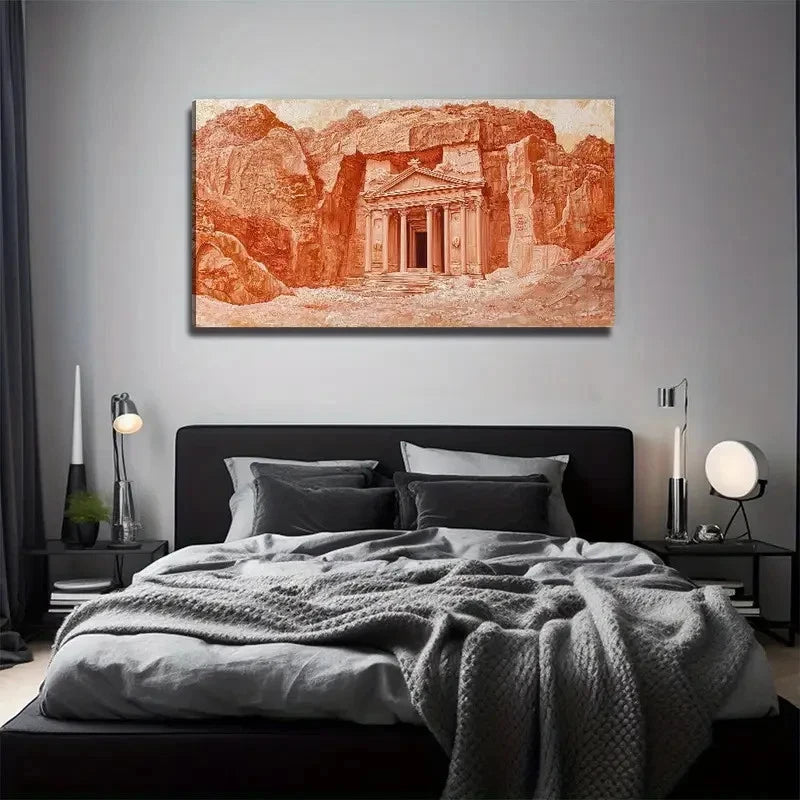 Vibrant Desert Oasis Perfect Wall Art Canvas Office Home Room Framed 120x60cm