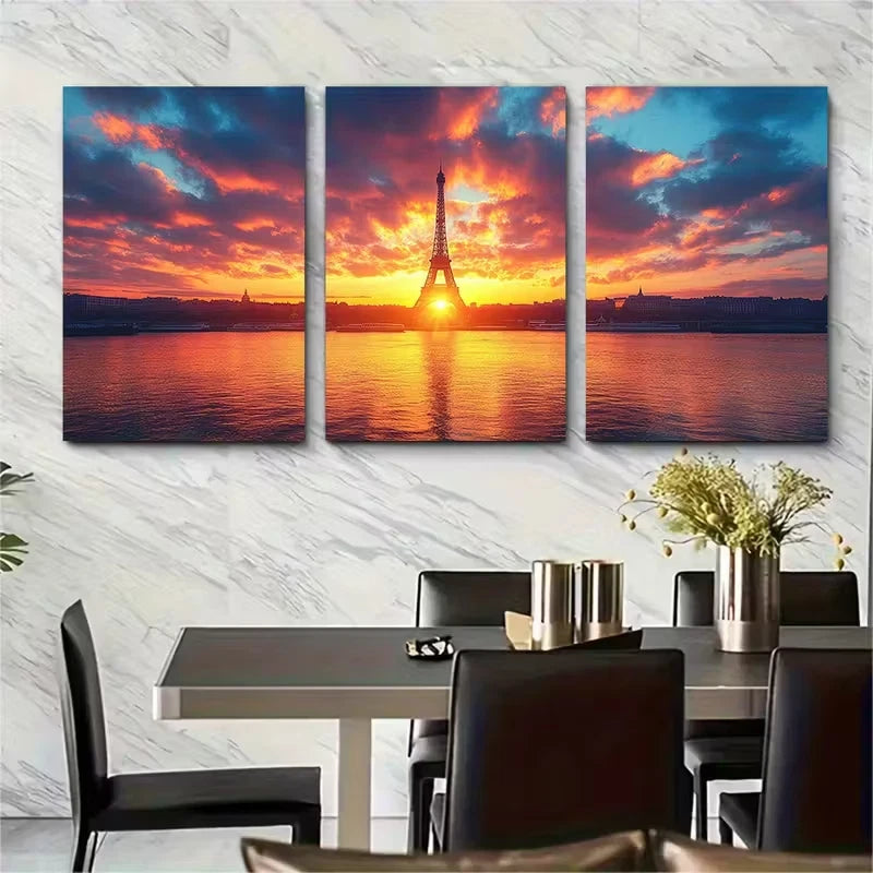 3pcs Sunrise to Sunset Photography Metal Print Ready to Hang Art