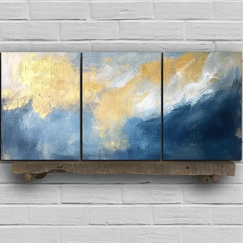 3pcs Painting Set Beautiful Sky Themed Metal Print Ready to Hang Art - Bella Home Decor