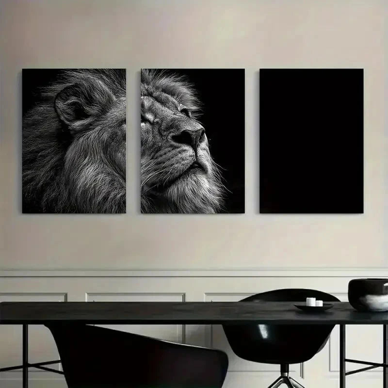 3pcs Black and White Dark Beautiful Metal Print Ready to Hang Art - Bella Home Decor