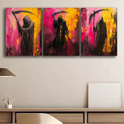 3pcs Grim Reaper Wall Art Canvas Unframed - High Quality Print 100% Australian Made Wall Canvas