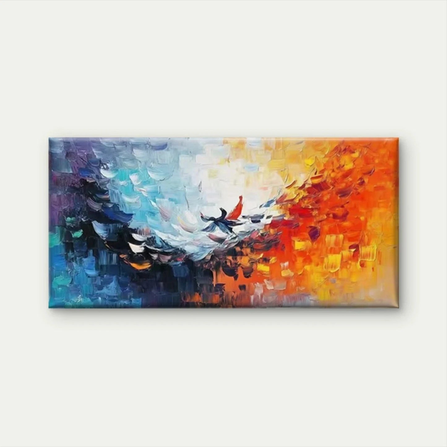 Modern Abstract Bird Painting Wall Art Canvas Office Home Room Framed 120x60cm