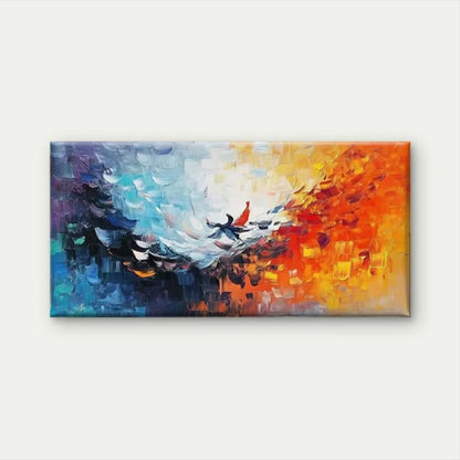 Modern Abstract Bird Painting Wall Art Canvas Office Home Room Framed 120x60cm