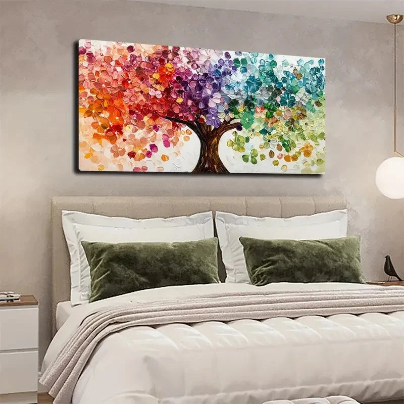 Colorful Tree Design Modern Wall Art canvas office home room framed 120x60cm