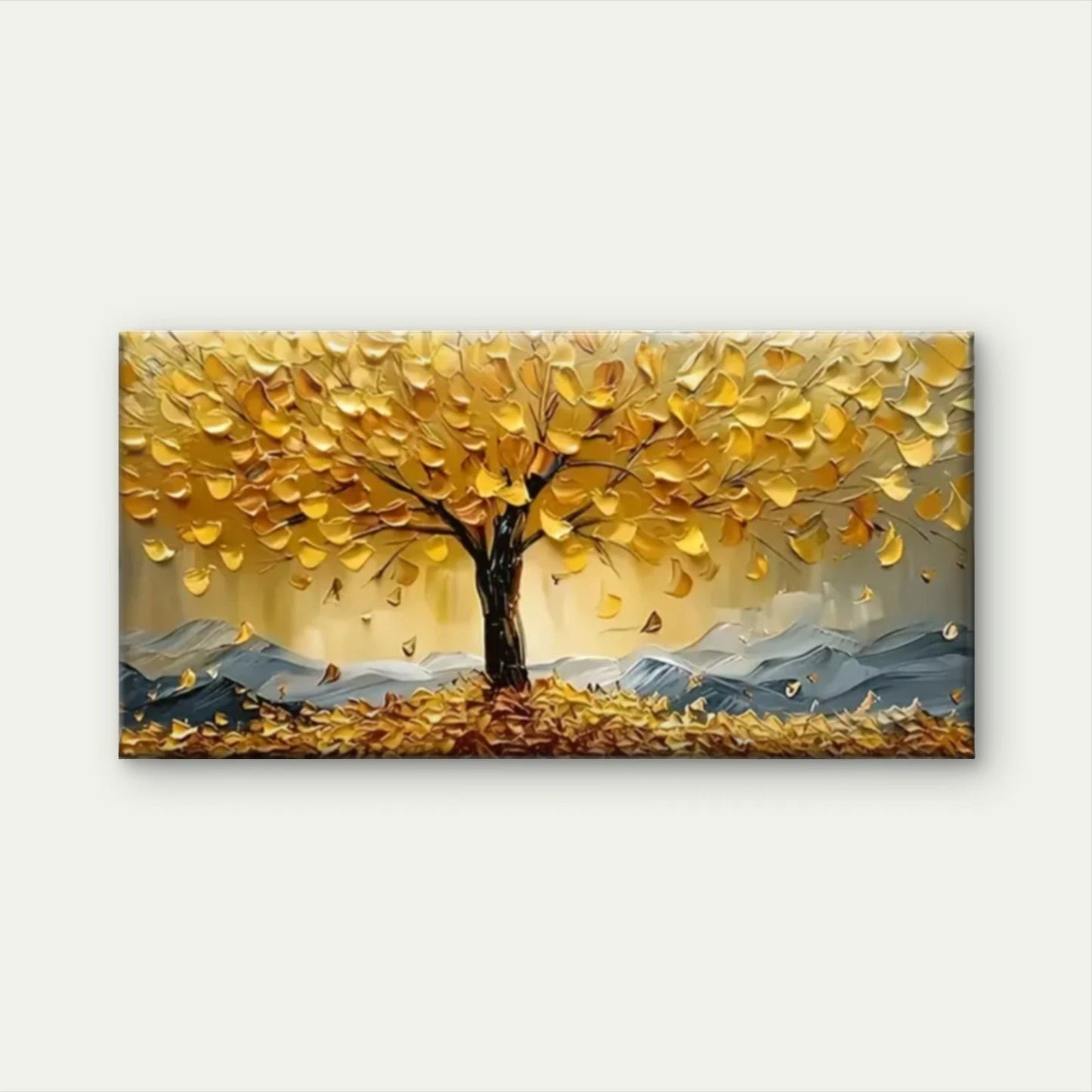 A Tree Leaves Abstract Wall Art Canvas Office Home Room Framed 120x60cm