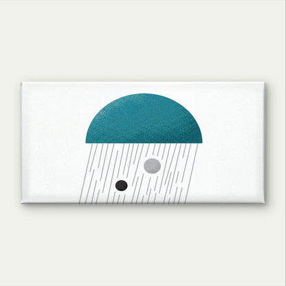Teal Geometric Semicircle and Rain Wall Art Canvas Office Home Framed 120x60cm