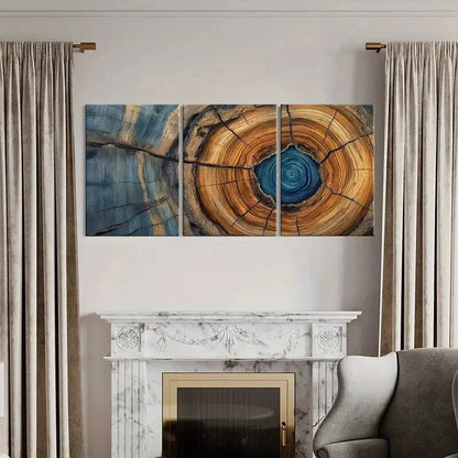3pcs Vibrant Colorful Abstract Tree Ring Art Metal Print Ready to Hang Art - Bella Home Decor