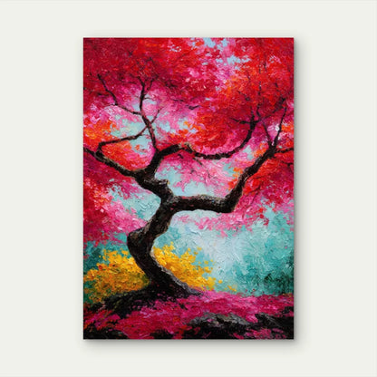 Japanese Maple Tree Autumn Leaves 60x90cm Metal Print Ready to Hang