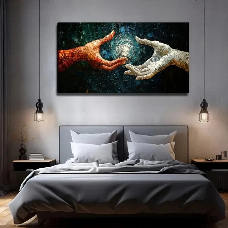 Modern Bohemian Style Vibrant Wall Art Canvas Office Home Room Framed 120x60cm