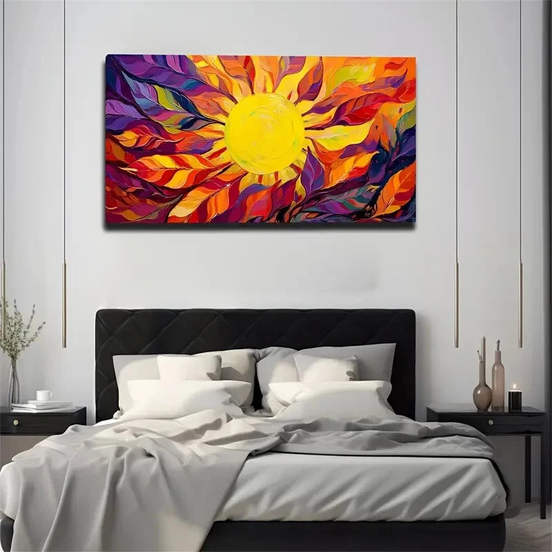 Vibrant Radiant Design Wall Art Canvas Office Home Room Framed 120x60cm