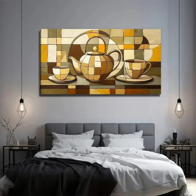 Abstract Teakettle Perfect Wall Art Canvas Office Home Room Framed 120x60cm