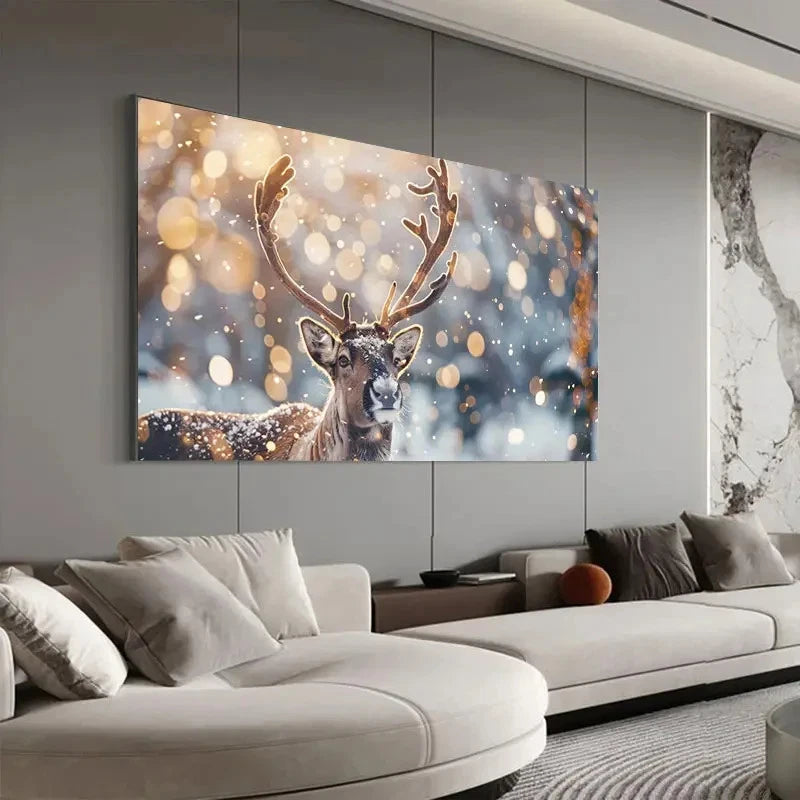 Winter Forest Scene With Snow Wall Art Canvas Office Home Room Framed 120x60cm