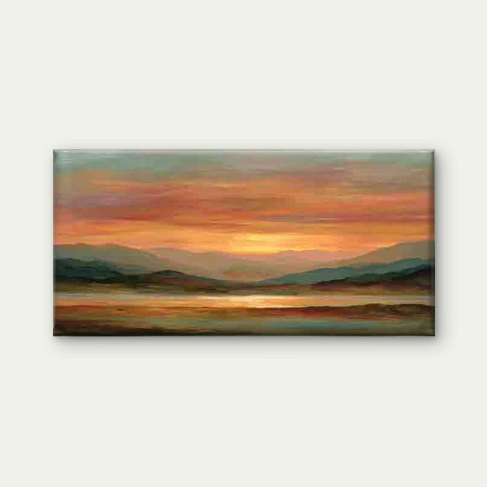 Sunset Hues, Tranquil Landscape Wall Art Canvas Office Home Room Framed 120x60cm - Bella Home Decor