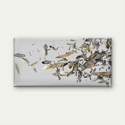 Broken Glass Shards Abstract Wall Art Canvas Office Home Room Framed 120x60cm - Bella Home Decor