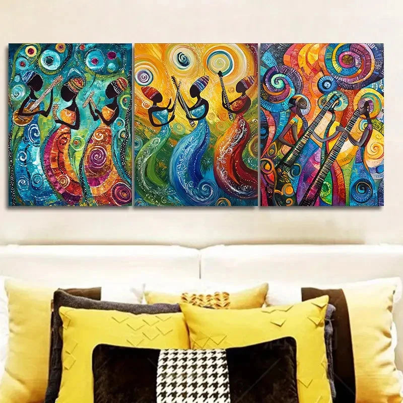 33pcs  Featuring Women Dancing And Making Music  Wall Art Set Canvas Framed 40x60cm - High Quality Print 100% Australian Made Wall Canvas Ready to Hang - Bella Home Decor
