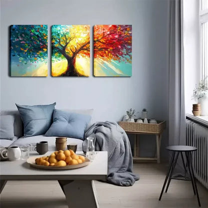 3pcs Colorful Tree Wall Art Canvas Unframed - High Quality Print 100% Australian Made Wall Canvas - Bella Home Decor