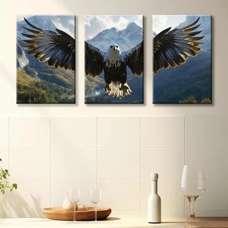 3pcs Majestic Eagle Nature-Inspired Wall Art Set Canvas Framed 60x90cm - High Quality Print 100% Australian Made Wall Canvas Ready to Hang