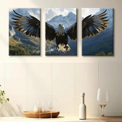 3pcs Majestic Eagle Nature-Inspired Wall Art Set Canvas Framed 60x90cm - High Quality Print 100% Australian Made Wall Canvas Ready to Hang