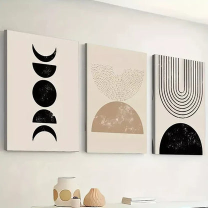 3pcs Modern Geometric Abstract Stripes Pattern Wall Art Set Wall Art Canvas Unframed - High Quality Print 100% Australian Made Wall Canvas