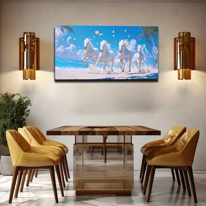 Serene Blue Sky & Sea Wall Art canvas office home room framed 120x60cm - Bella Home Decor