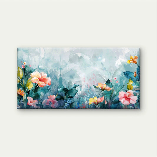 Watercolor Abstract Floral Wall Art Canvas Office Home Room Framed 120x60cm