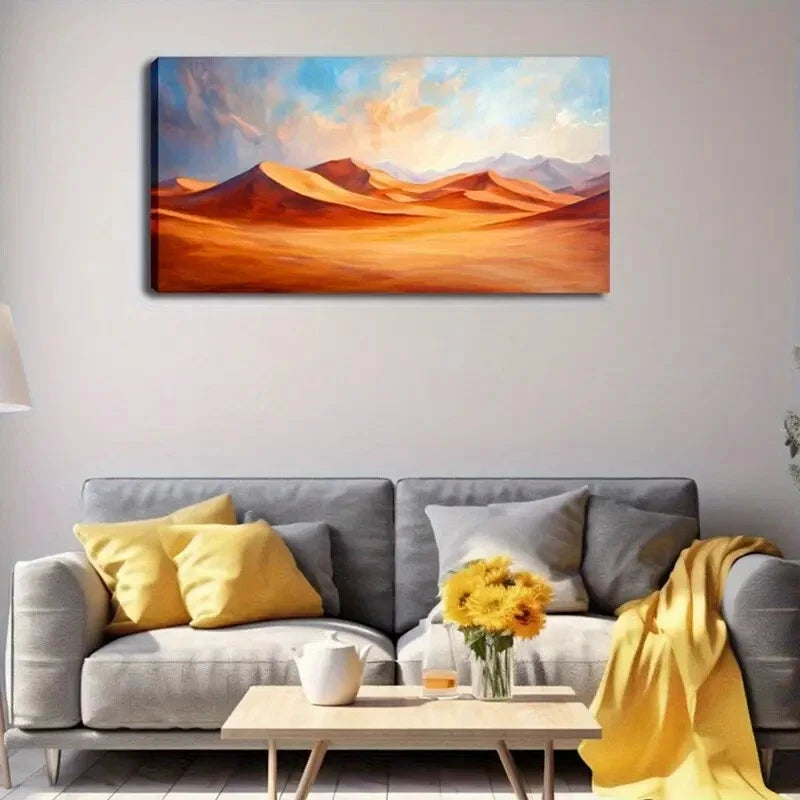 Desert Sunset Dunes Modern Wall Art Canvas Office Home Room Framed 120x60cm - Bella Home Decor