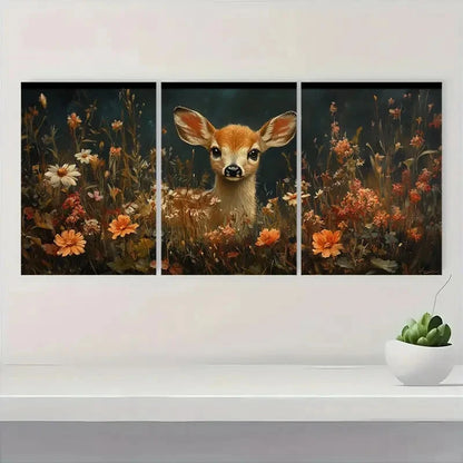 3pcs Giclee French Vibrant Floral & Fauna Design Metal Print Ready to Hang Art - Bella Home Decor
