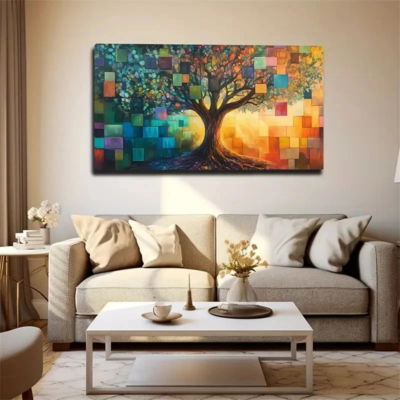 Retro Bohemian Modern Warm Wall Art Canvas Office Home Room Framed 120x60cm