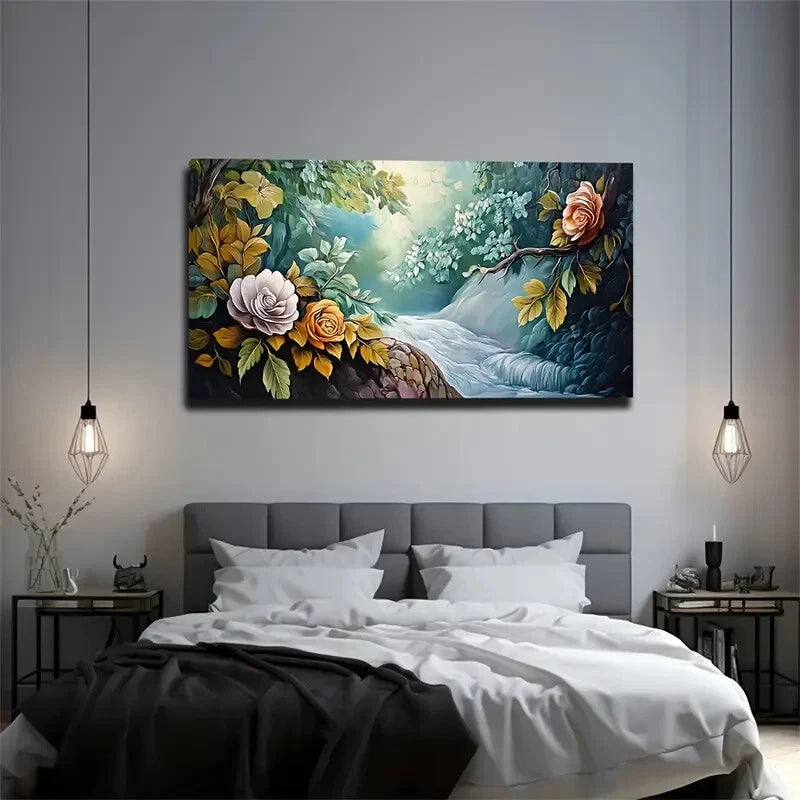 Modern And Simple The River Wall Art Canvas Office Home Room Framed 120x60cm - Bella Home Decor