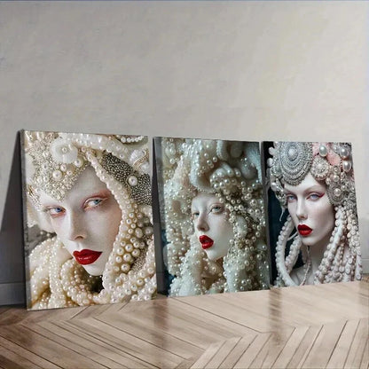 3pcs Octopus princess Wall Art Set Canvas Framed 50x70cm - High Quality Print 100% Australian Made Wall Canvas Ready to Hang