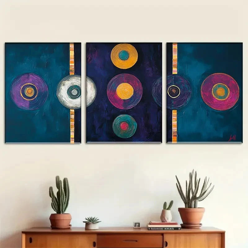 3pcs Abstract Decorative Art Modern Minimalist Metal Print Ready to Hang Art - Bella Home Decor