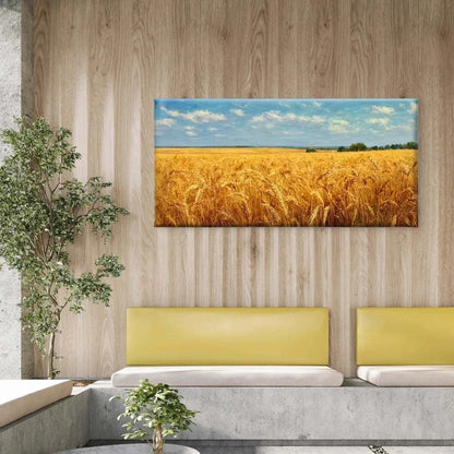 Wheat Field Natural Landscape Wall Art Canvas Office Home Room Framed 120x60cm