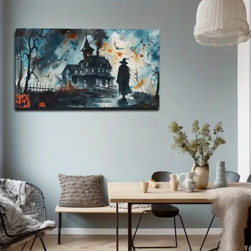 Halloween Pumpkin Decoration Wall Art Canvas Office Home Room Framed 120x60cm