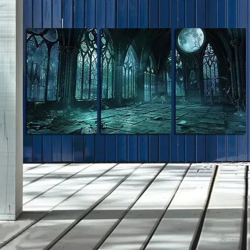 3pcs Gothic Backdrop with Dark Art Set Canvas Unframed - High Quality Print 100% Australian Made Wall Canvas