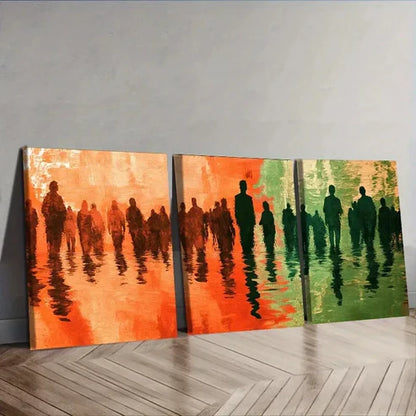 3pcs The Man on the Ripples Abstract Painting Wall Art Set Canvas Unframed - High Quality Print 100% Australian Made Wall Canvas