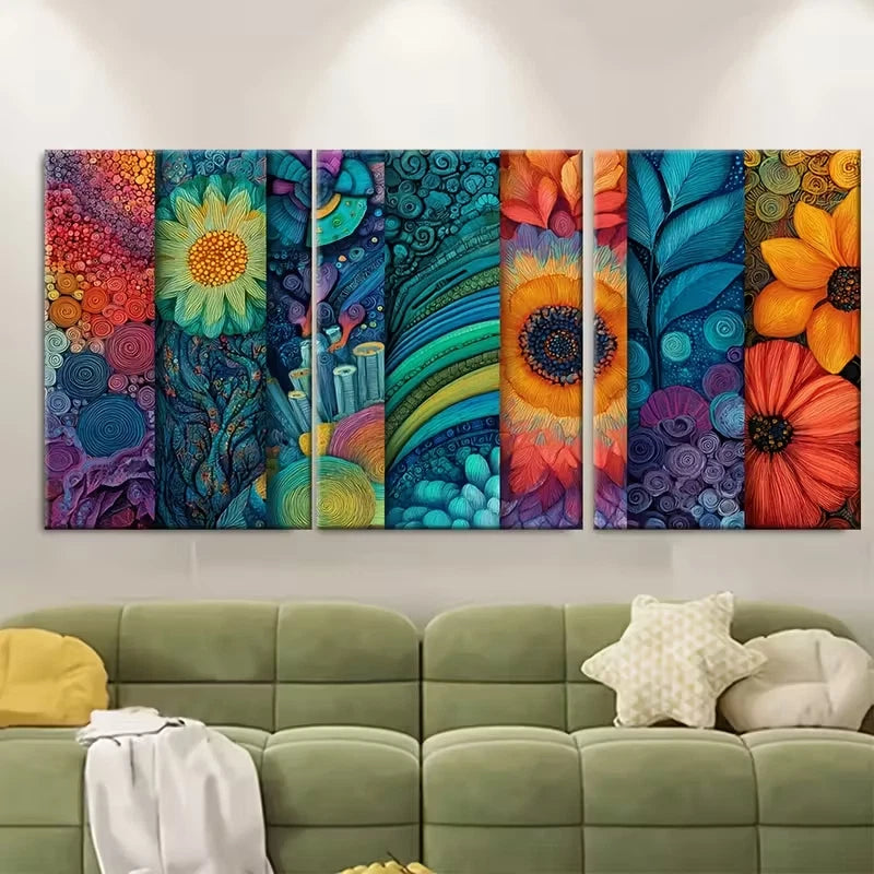 3pcs Vibrant Continuous Gallery Metal Print Ready to Hang Art