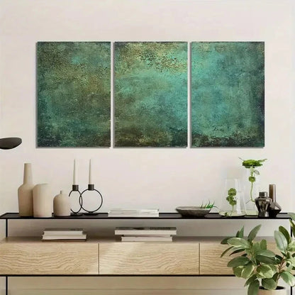 3pcs Dark Oil Painting of Flat Surface Metal Print Ready to Hang Art - Bella Home Decor