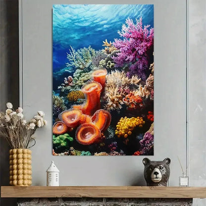 Tropical Ocean Coral Reef Underwater Poster 40x60cm Metal Print Ready to Hang